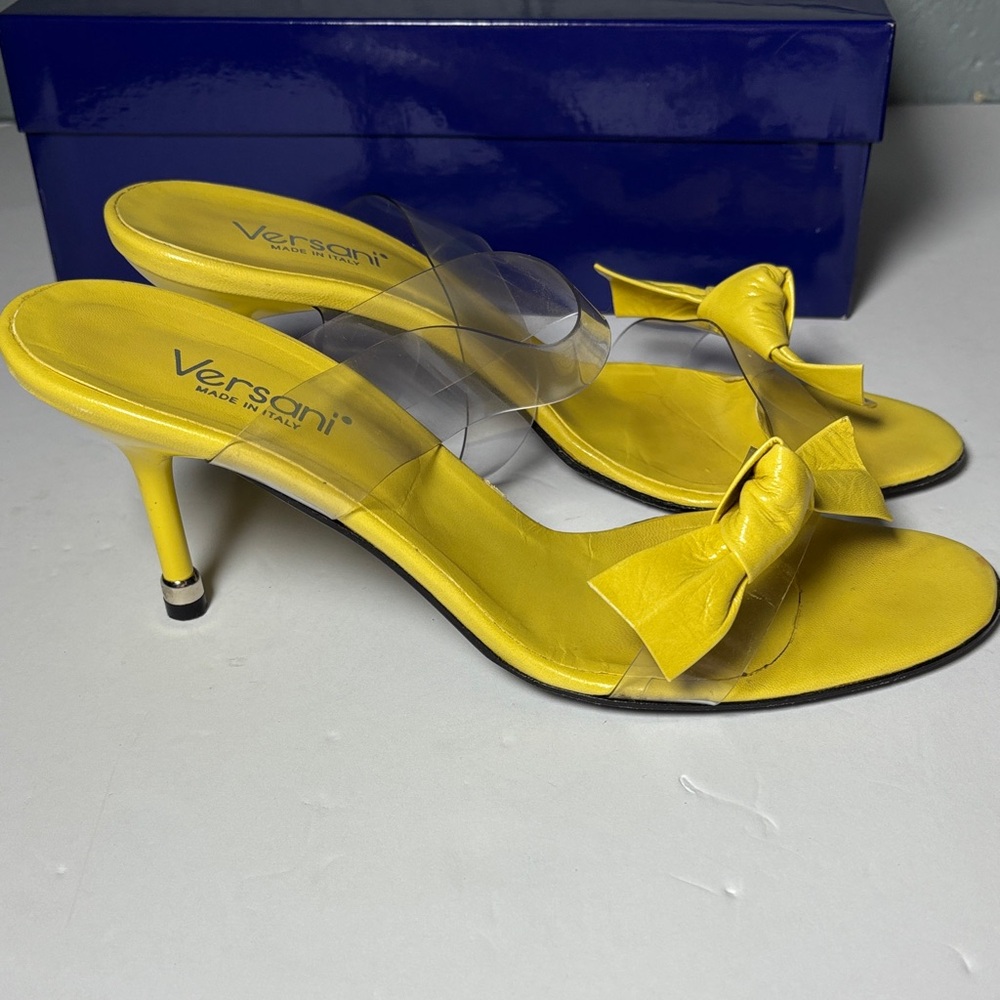 Versani Yellow Heels Sandals Women Size 8 1/2 - Picture 10 of 16